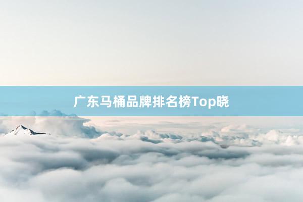 广东马桶品牌排名榜Top晓